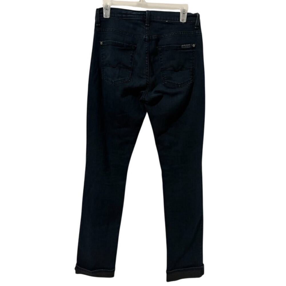 NWOT Womens 7 Mankind Dark Wash Mid-rise Straight Leg Jean Size 28 - Picture 2 of 6